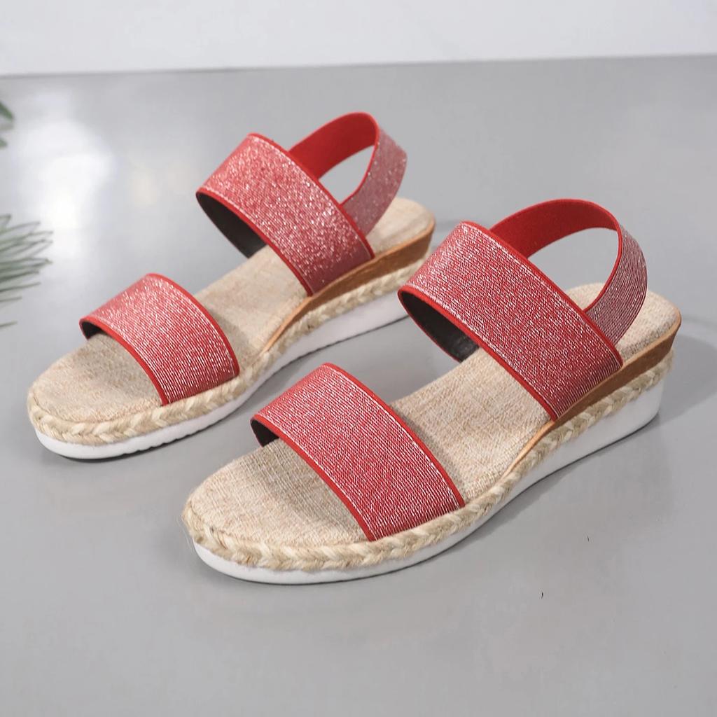 Damen Sommer Sandalen Neue Mode Offene Zehe Dicke Sohle Keilabsatz Damen Schuhe Lässig Täglich Vielseitig Damen Sandalen Große Größe