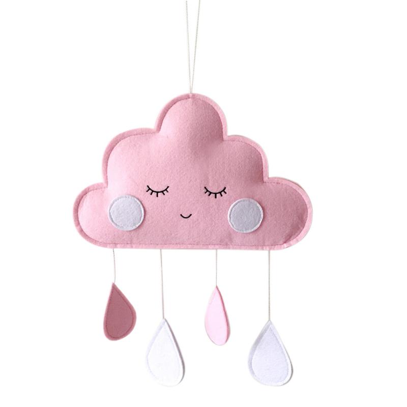 New Nordic Style Felt Cloud With Face Kids Room Decoration Cloud Scandinavian Style Children Room Decor Nordic Decoration For Ro