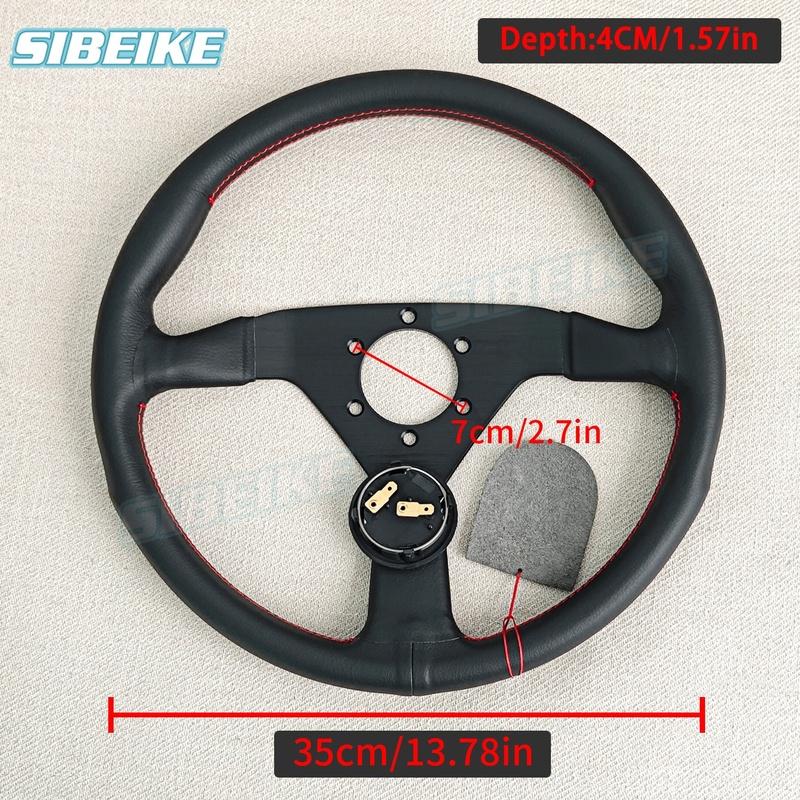 JDM 350mm Montecarlo Tarzı Direksiyon Simidi Evrensel Modifiye Yarış Spor Düz Direksiyon Simidi