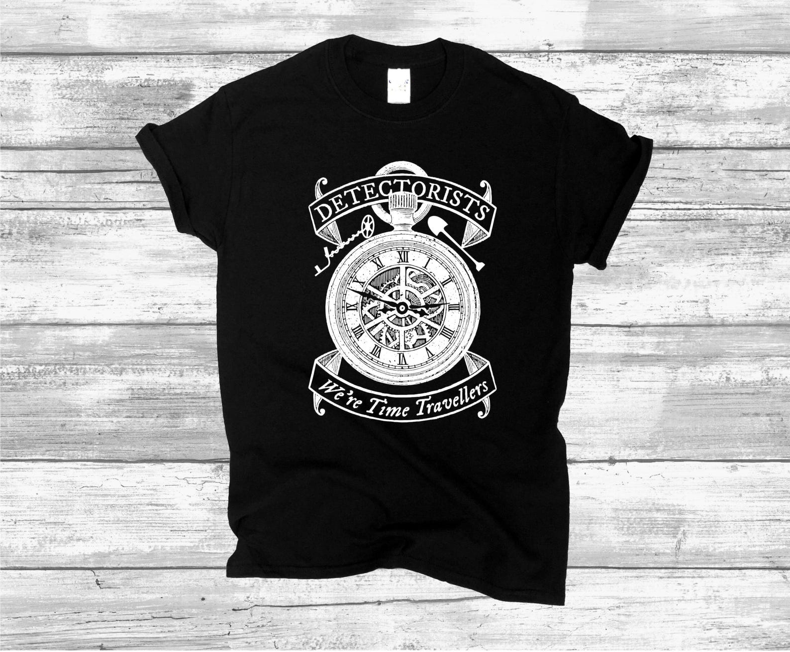 Detectorist Graphic Tee, Metal Detecting Hobby T shirt We Are Time Travellers 3XL