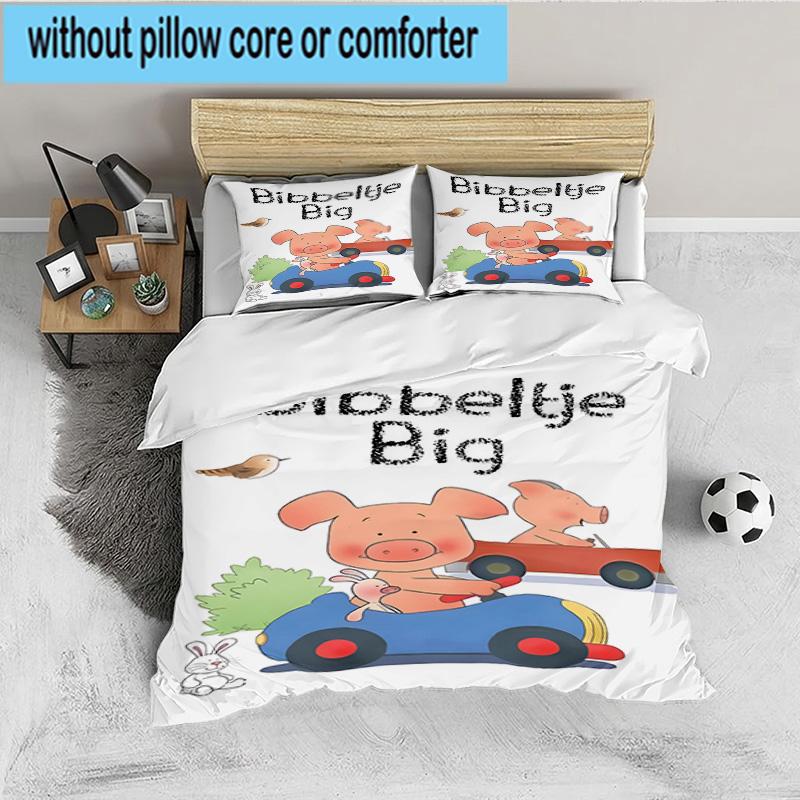 Wibbly Pig Adventure 3PCS Bedding set,Ideal for 1pc Duvet Cover And 2pcs Pillowcases Perfect for Fan gift,Ideal for Bedroom, Dormitory