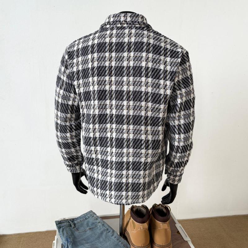 Herren S Locker Geschnittene Karierte Jacke Koreanischer Stil Mode Lässige Oberbekleidung