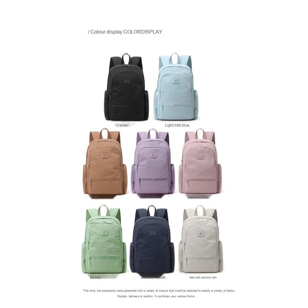 Women Large Capacity Multi Pocket Nylon Backpack with Adjustable Straps for Commute Travel