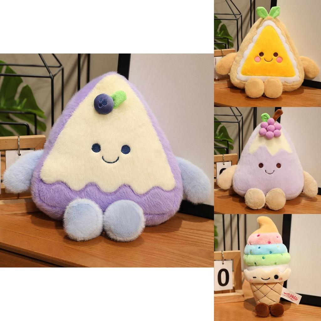 Plush Fruit Cake Toy With Pp Cotton Filling For Kid Birthday Gift And Doll Collection