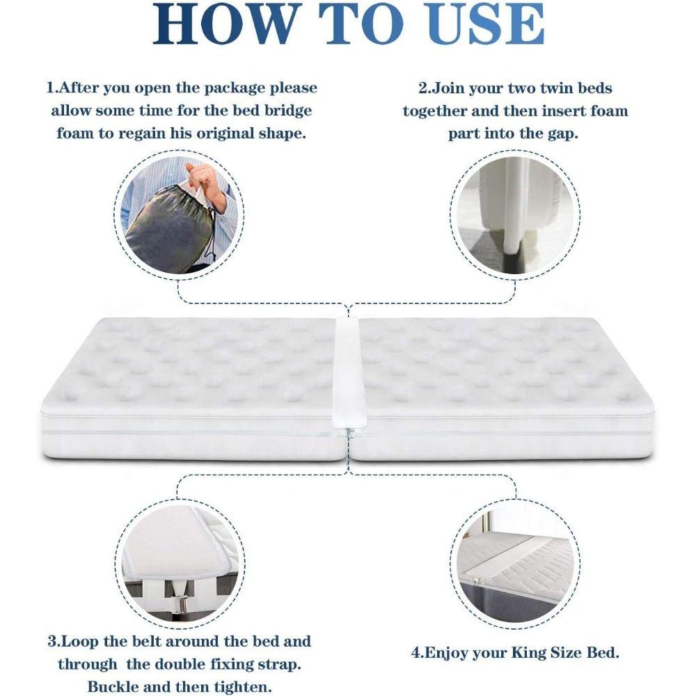 Thicken Bed Bridge Adjustable Bed Gap Filler Professional Mattress Connector  Travel
