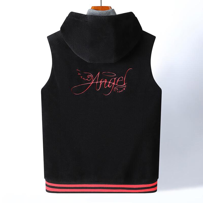 Men's 100% Wool Hooded Shearling Vest