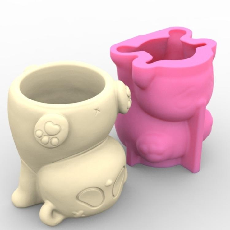 Succulent Plant Pots Silicone Mold Cat Panda Resin Mold DIY Animal Resin Mold