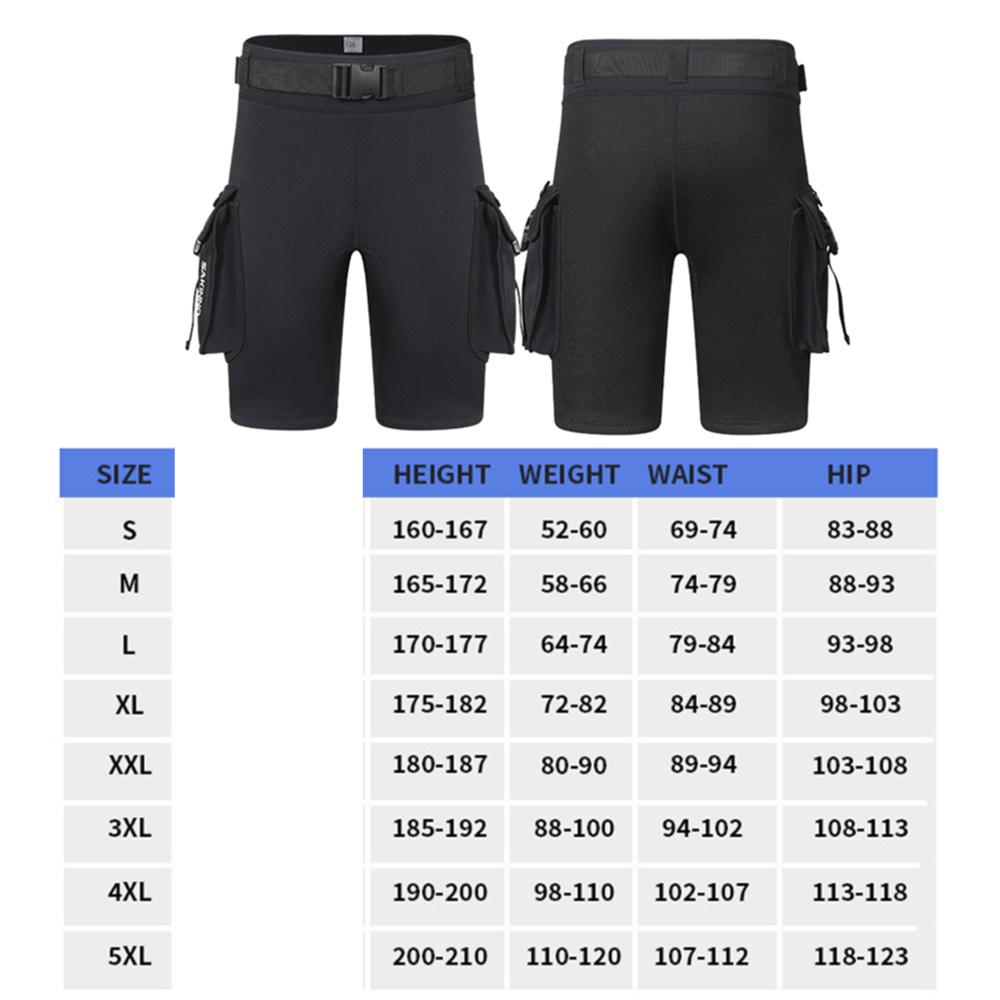 3mm Neopren Taucherhose Tech Shorts Halten Warm Unisex Taucherhose Cargo Shorts D-Ring Schnalle Leckloch für Tauchausrüstung Zubehör
