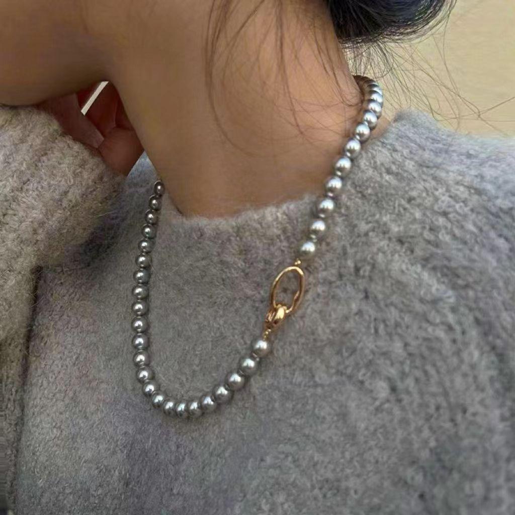 Antique Collarbone Chain, Pearl Necklace, Neck Chain, Summer Niche Versatile Personality Design Items