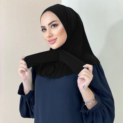 Snap Fastener Neck Head Full Cover Instand Hijab for Muslim Women