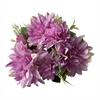 Dahlia Rose Daisy Artificial Flowers Green Leaves Multicolor Simulation Flower Silk Petals DIY Faux Flower Room Decoration