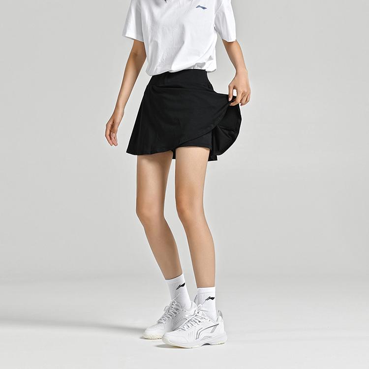 Li Ning Badminton Series Simple Versatile Comfortable Sports Casual Skirt Women Skirts Black ASKU266-1