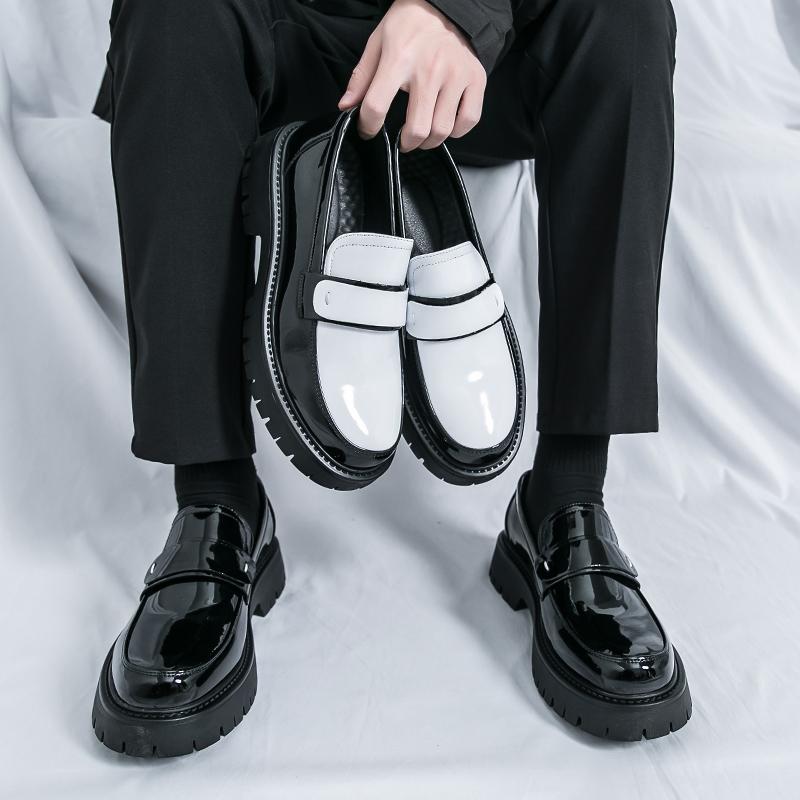 New Le Fu Shoes Men Thick Soled Breathable Comfortable Fashionable Big Toe Leather Shoes Men Business Office Shoes Sizes 38-46