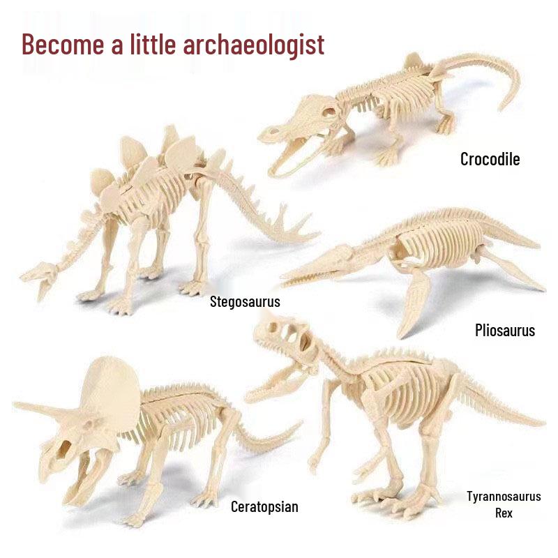 Dinosaur Fossil Excavation Toy – Children's Educational DIY Dig Kit with Surprise Gem Figurine