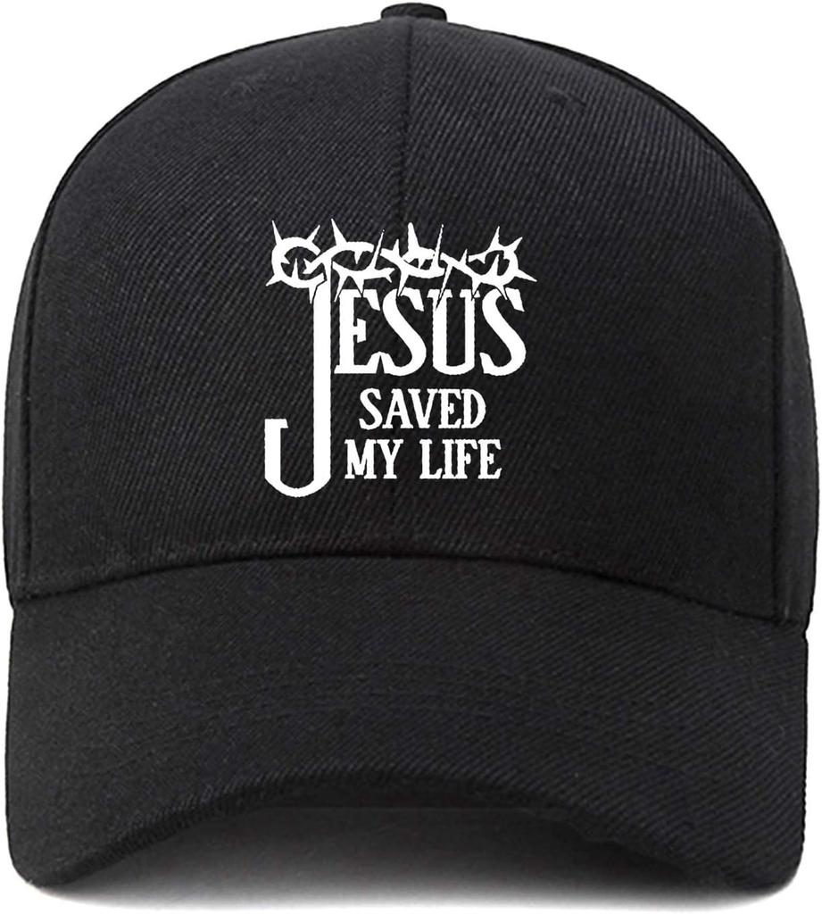 Jesus Saved My Life Christian Baseball Cap Polyester Adjustable Outdoor Casual Adult Baseball Hat