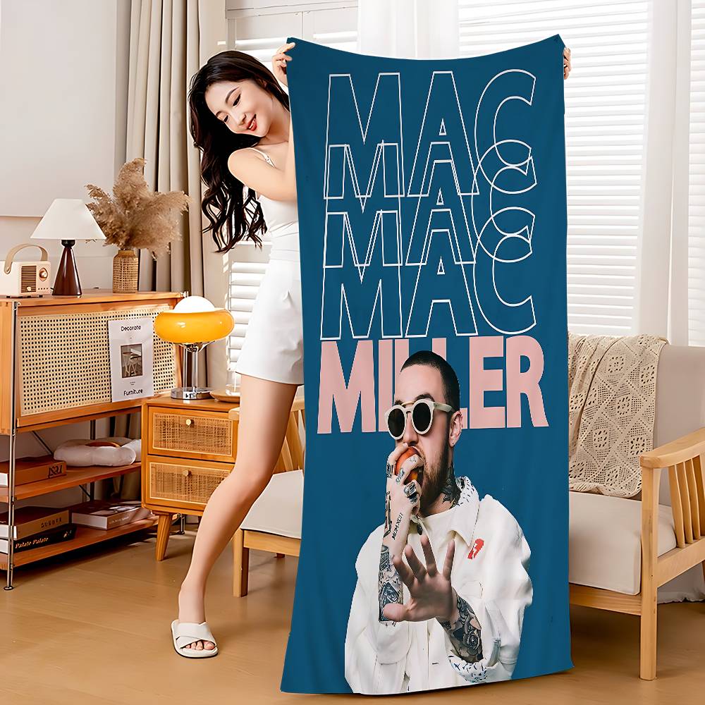 

Popular Singer M-Mac Miller Microfiber Printed Beach Towel Mountain Climbing Yoga Beach Swimming Running Absorbent Soft Towel W30*H60(CM)