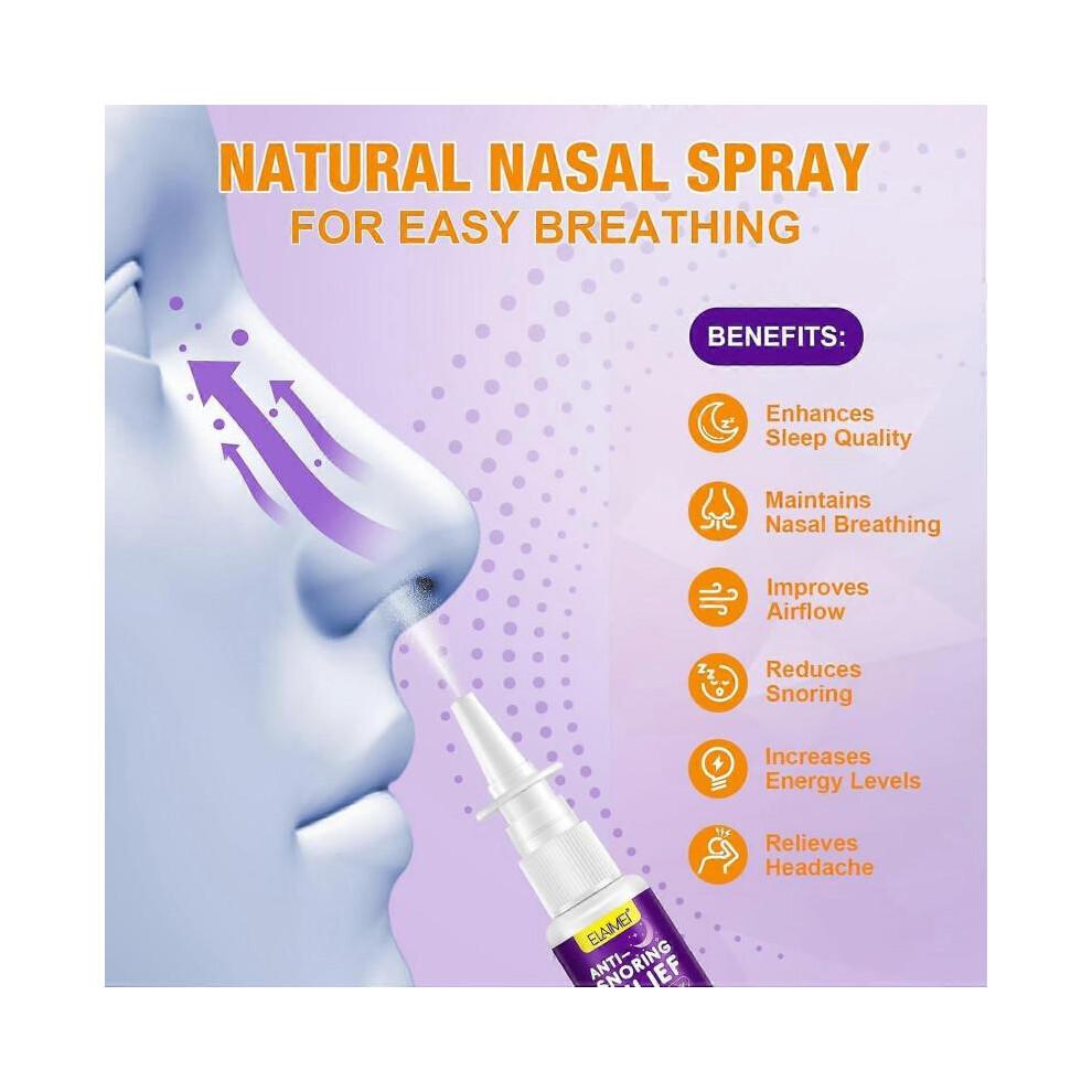 (3pcs) Anti Snoring Spray, Anti Snoring Nose Spray 30 Ml, Natural Stop Snoring Spray, Effective Snoring Relief, Improves Breathing, for Better Sleep