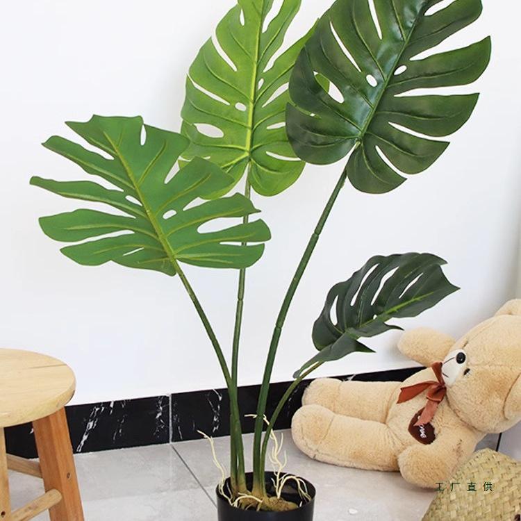 Artificial Bionic Green Plants: Floor-Standing Turtle Back Leaves Ornament for Living Room and Bedroom Decor