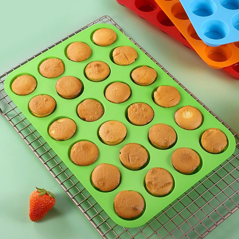 Silicone 24 series mini cake mold porous round Muffin cup baking tray jelly DIY baking mold