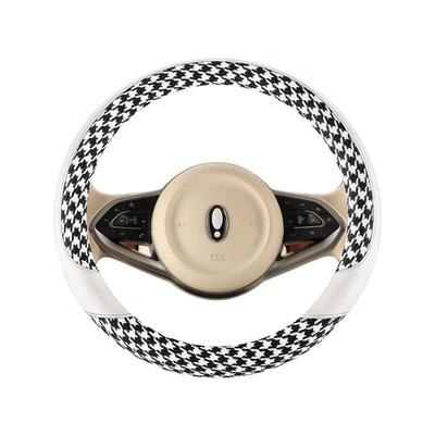 FGGF Steering Wheel Cover for Kei 38cm Protective Cover for Standard Custom Interior Accessories White Cars, Size, Universal, Cute, Breathable,