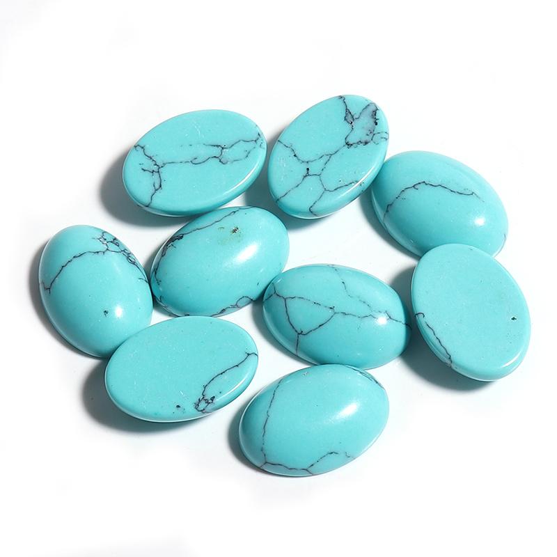 2-10Pcs Oval Natural Stone Cabochon For Jewelry Making Green Ring Base Pendant Flatback Cameo Diy Handmade Finding
