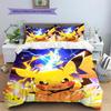Pikachu Muster Bettwäsche Heimdekoration Geburtstagsgeschenk (1 Bettbezug + 2 Kissenbezüge, ohne Füllung)