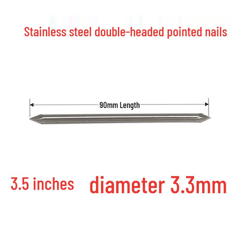 Stainless Steel Double-Headed and Pointed Round Nails, 1.2-4 inch, for Wood Board Connection and Splicing.