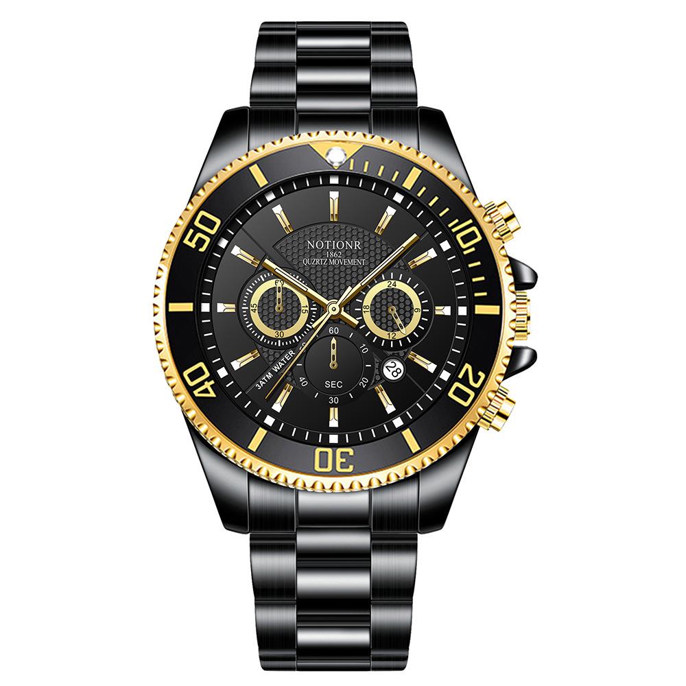 Orologio Classico da Uomo Orologio al Quarzo Orologio Multi-Quadrante Orologio in Acciaio Inossidabile Orologio Casual Sportivo da Uomo Orologio con Calendario Analogico
