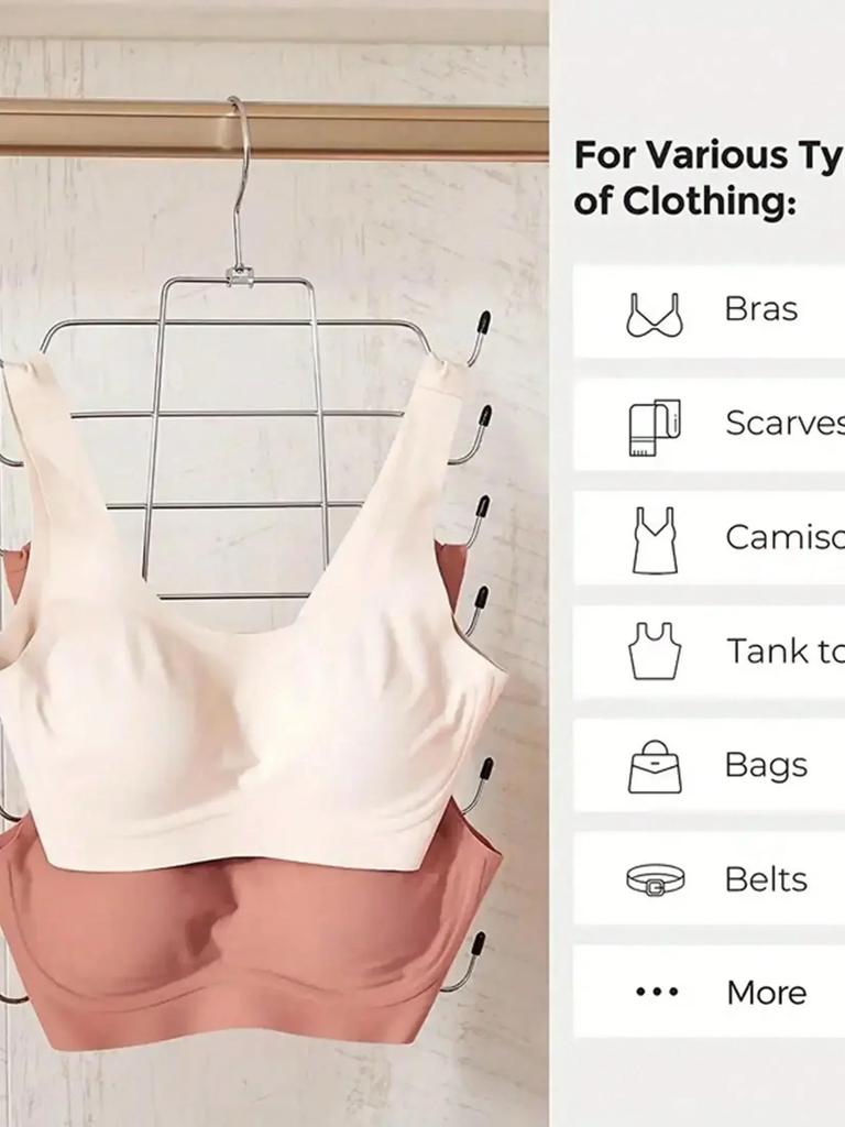 1pc-Hanging Folding Hanger, Multifunctional Clothes Storage Rack, Traceless and Multifunctional Clothes Rack