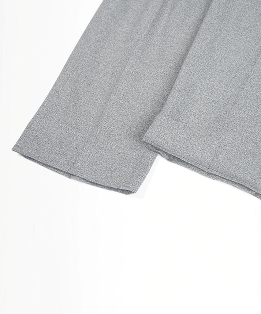BIRBANTE [Birbante] Melange Double-Pleat Set-Up Slacks - Light Gray