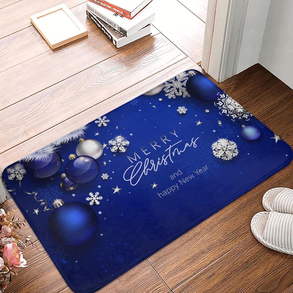 Christmas Decorative Carpet Christmas Snow Scene Snowman Welcome Floor Mat Home Decoration  Happy New Year