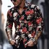 Camisa de Hombre Rayo Neón Botones Manga Larga Camisa Vacaciones Otoño Cotidiano Streetwear Verano Solapa Camisa Impresa en 3D