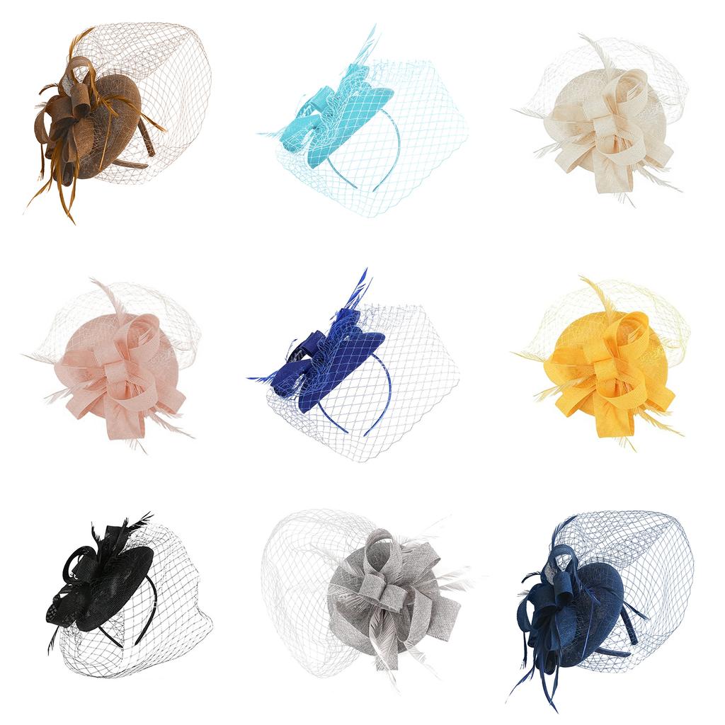 Fascinator Hat Veil For Women, Retro Tea Party Pillbox Derby Kentucky Hat Fascinator Feather Headpiece Art Deco For Party Acessories