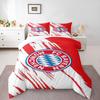 FC Bayern München Pinselstrich Bettwäscheset (1 Bettbezug, 2 Kissenbezüge, Bettdecke nicht enthalten), Rotes Weißes Diagonales Logo Kunstdruck