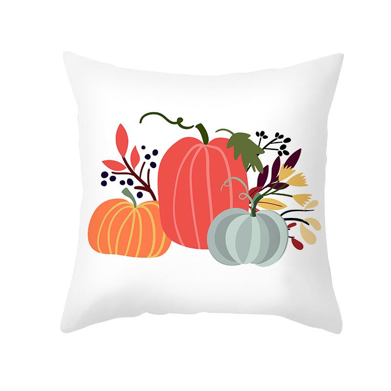 Yellow Thanksgiving Pillow Home Cartoon Animal Sofa Cushion Cover Peach Skin Office Cushion Cover