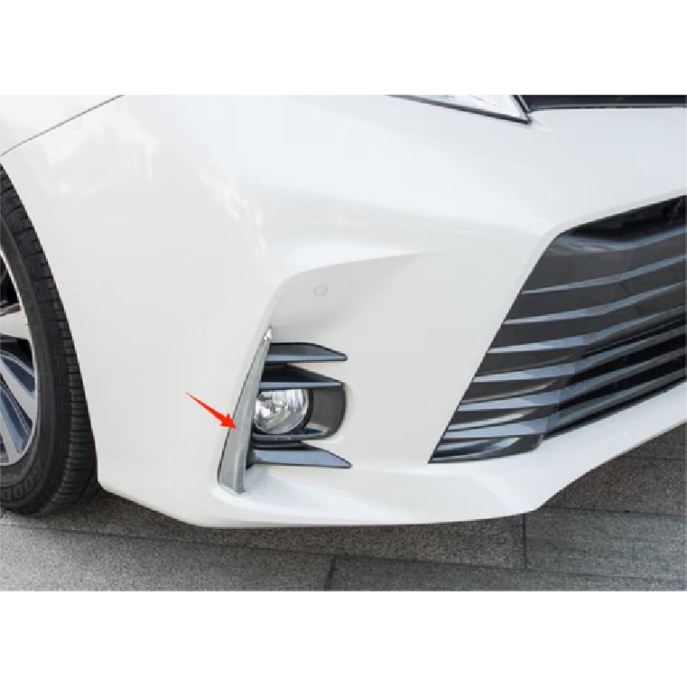 Chrome Front Fog Light Side Lid Brow Cover Trim For 2018- Toyota Sienna 2pcs