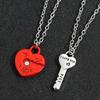 Couple love key, magnet buckle necklace, men's and women's pendant set, heart-shaped love letter necklace.