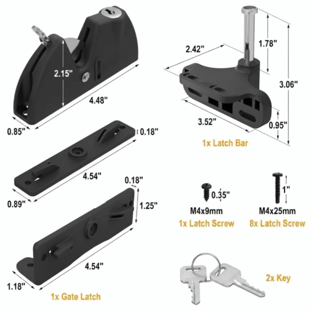 With 2 Keys Automatic Locking Fence Lock Lockable Key Lock Gate Lock Lockable Gate Lock  For Barn