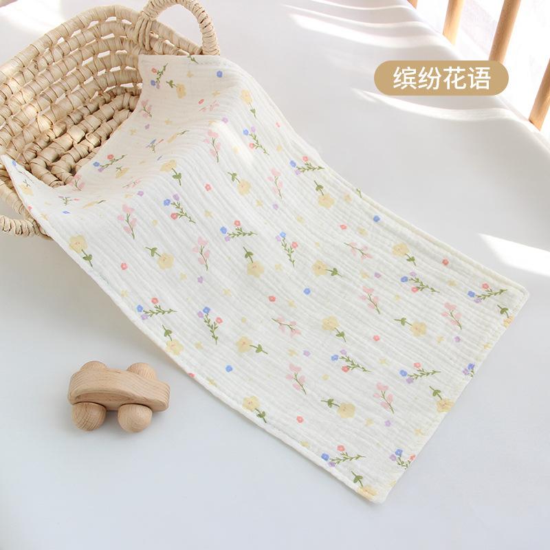Baby Cotton Gauze Washcloths Soft Absorbent Burp Cloths Newborn Bibs Kids Bath Towels Printed Face Hand Towels (as the picture,50*25cm)