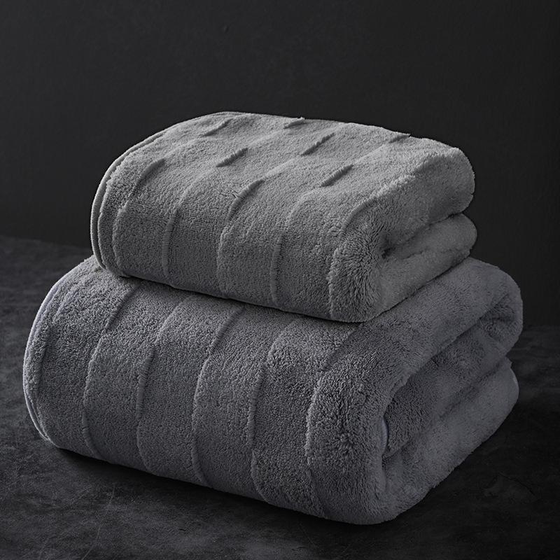 Absorbent Quick-Dry Thickened Coral Fleece Bath Towel for Adults Towel 34*74cm