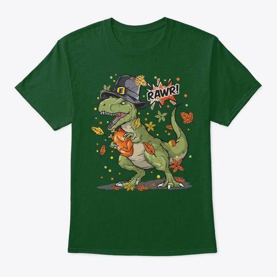 

Rawr Dinosaur Gives Thanksgiving Gift T-Shirt Made in the USA Size S to 5XL 3XL