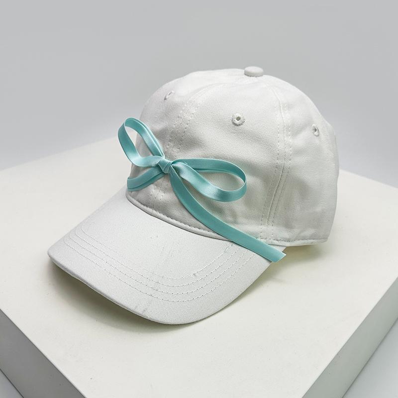 New Men Women Korean Bow Ribbon Baseball Hats Sunshade Niche Ins Breathable Snapback Caps Versatile Fashion Sweet Simple Student