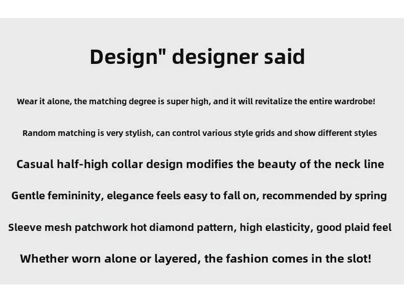 Top cu mâneci lungi din tricot plasă pentru femei Aiyimaiyi, gât rotund - Toamnă/Iarnă 2023