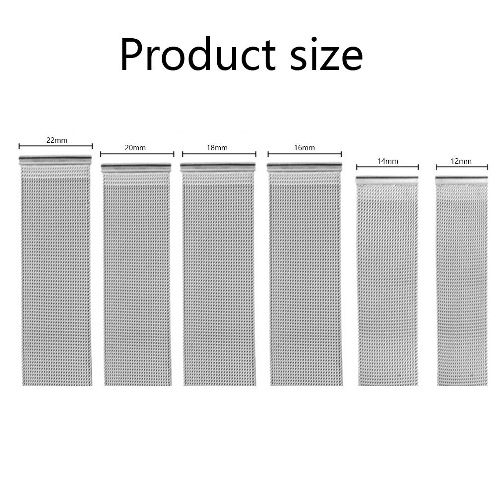 20mm Polished Stainless Steel Mesh Watch Bands Quick Release Watch Strap Silver