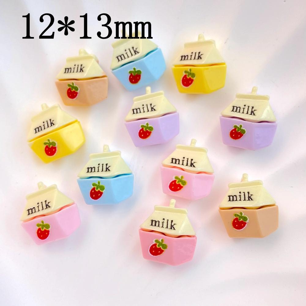 

20Pcs New Cute Mini Cartoon Strawberry Milk Resin Flatback Ornament Jewelry Making Manicure Hairwear Accessorie