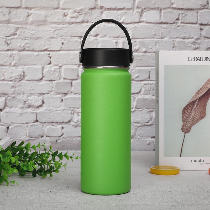 18oz Stainless Steel Space Kettle Handle Lid Thermos Bottle Outdoor Sports Kettle Double-layer Vacuum Bottle Thermos Cup
