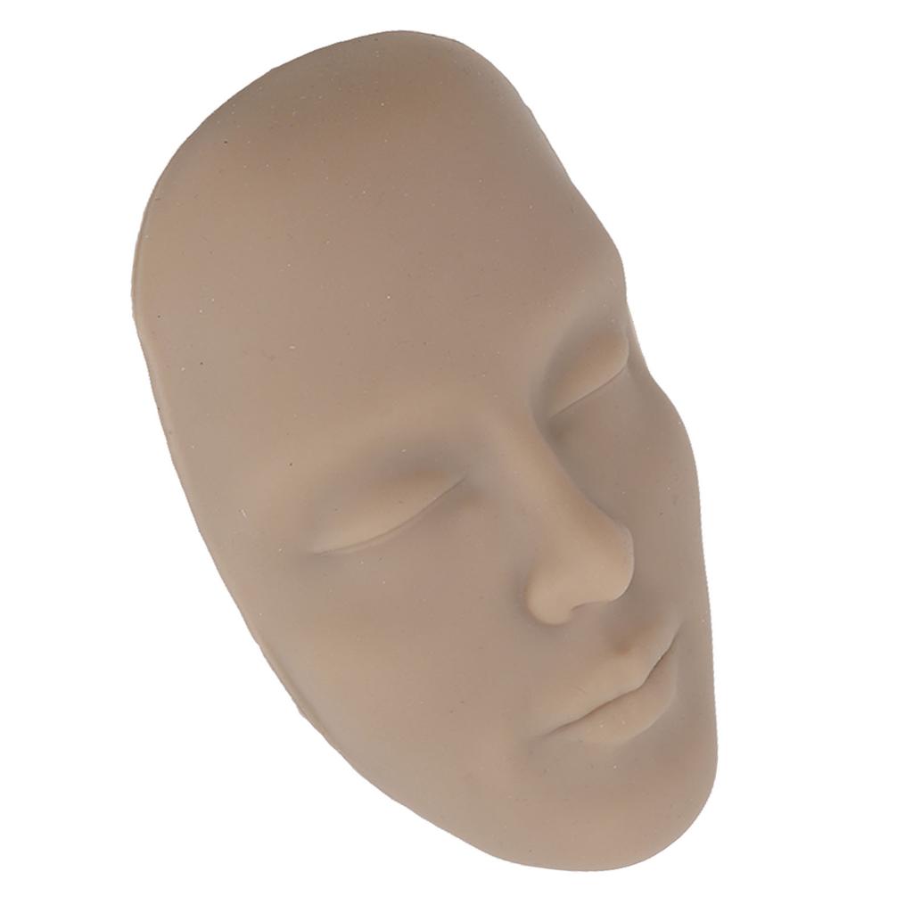 3D Makeup Practice Face Board Realistic Reusable Silicone Cosmetic Mannequin Face with 7PCS Brush
