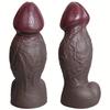 Soft Silicone Dark Thick Realistic Dildo with Big Head & Balls – Strong Suction Cup, Flexible Anal/Vaginal Massager, Lifelike Penis for Women & Men