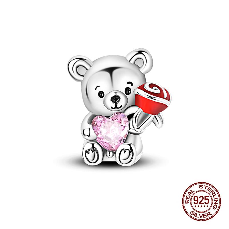 Charms Kupferrosa Katze Eule Tier Herz Zirkonia Charm Perlen Passen Original Armbänder Feiner DIY Schmuck