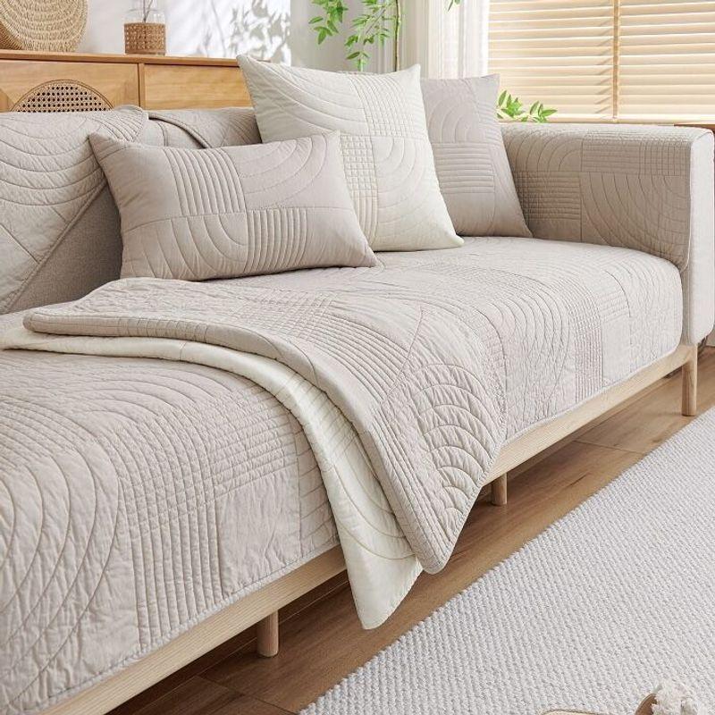 

Washed Cotton Sofa Cushion 2024 New Arrival All Year Round Neutral Non-Slip Fabric Pure Cotton Idyllic Sofa Cover Cover Cloth Kindred-Khaki 45*45cm pillow case (excluding core)